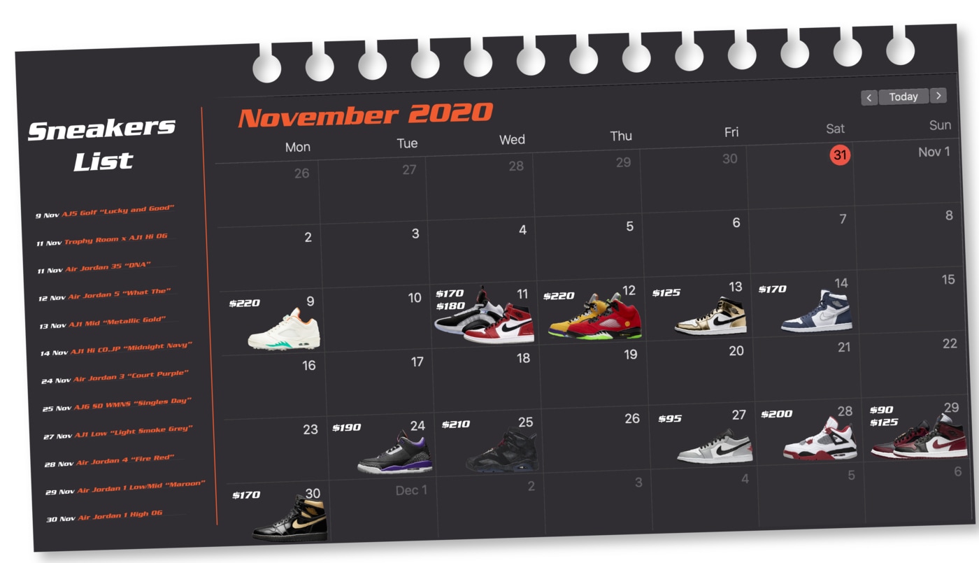 NOVEMBER JORDAN RELEASES TSB INFO