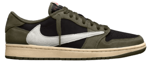 travis jordan 1 low black olive 2024