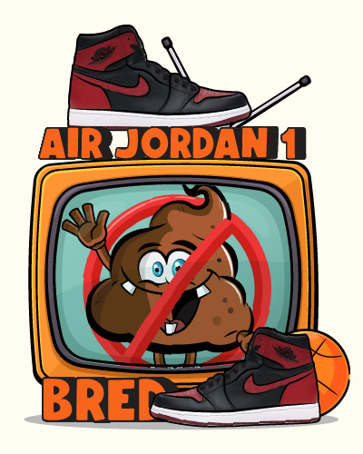 jordan 1 bred cartoon