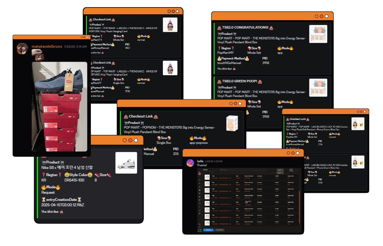 The Shit Bot Pokémon Center Bot Shopify Nike SNKRS Bot Pop Mart Bot