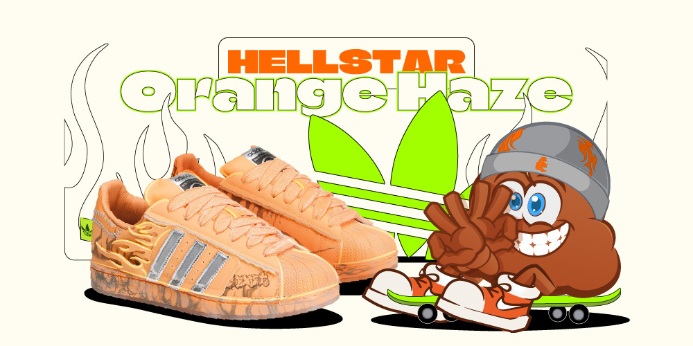 hellstar adidas superstar hazy orange