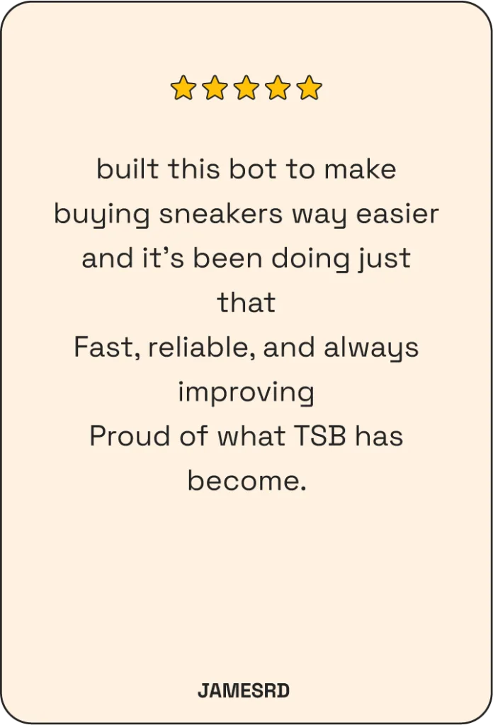 5-star The Shit Bot review by JamesRD: fast, reliable sneaker bot that keeps improving