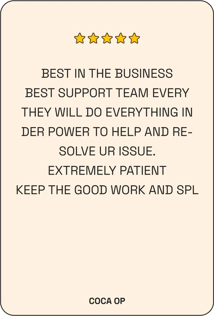 5-star The Shit Bot review by Coca OP: best support team in the business