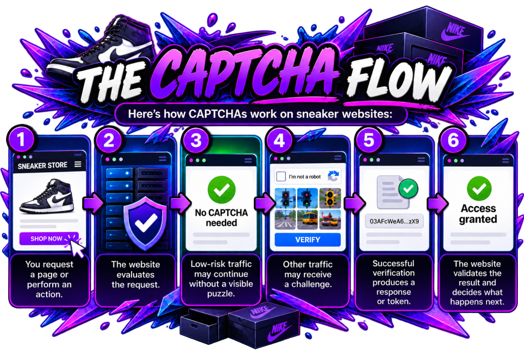 How CAPTCHAs work on sneaker websites from request to access