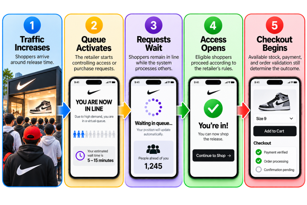 How sneaker queues work during a sneaker release